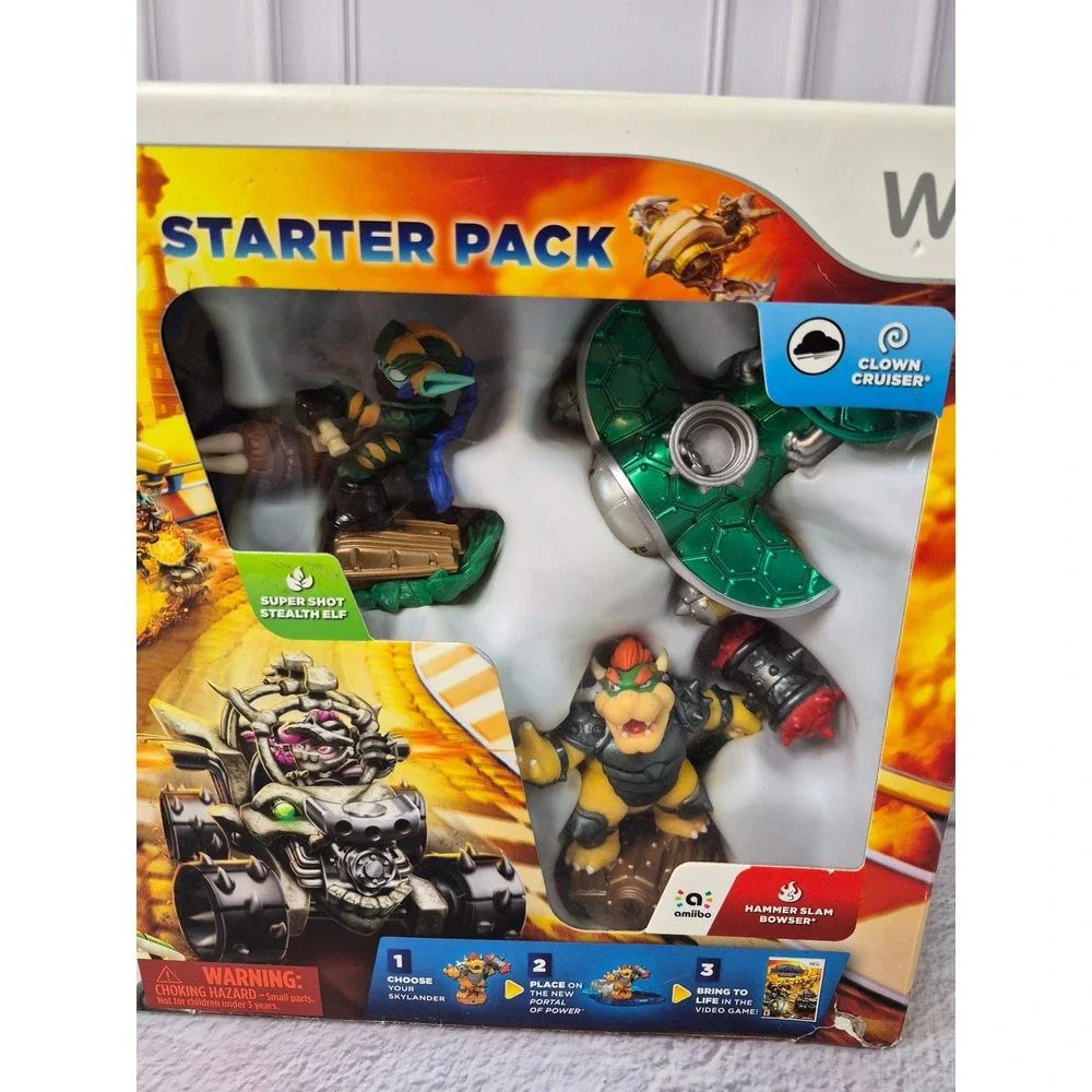 Skylanders SuperChargers Racing Starter Pack Nintendo Wii Bowser Amiibo Bundle